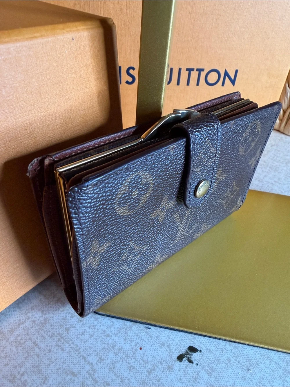 Louis Vuitton Monogram Canvas Snap Wallet in Dark Brown